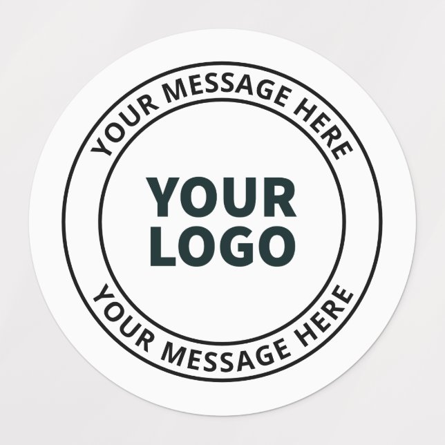 Étiquettes Logo téléchargé + Texte circulaire modifiable (Design 1)