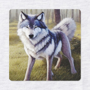 Étiquettes Loup coloré debout