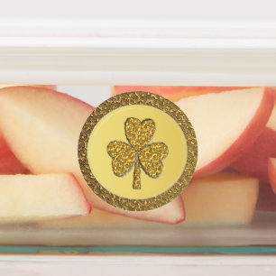 Étiquettes Lucky Irish Shamrock Gold Coin