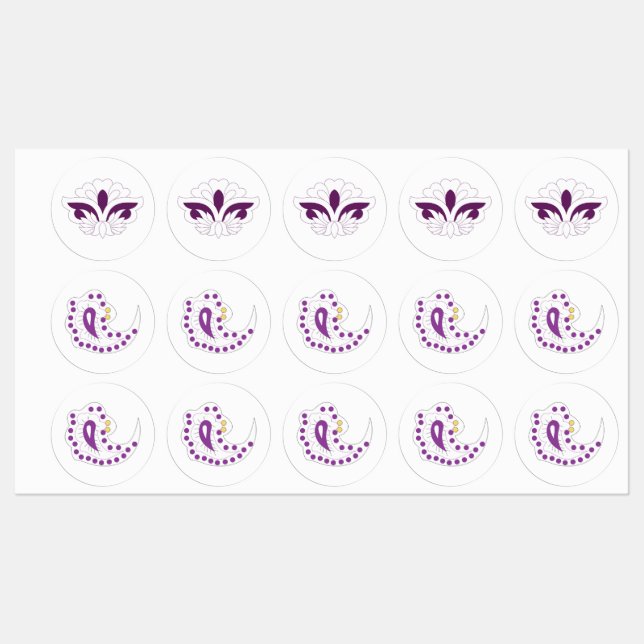 Étiquettes Magenta rouge décoratif (Feuille)