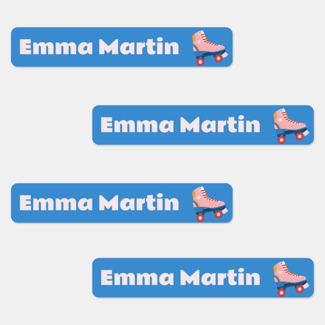 Étiquettes maigres pour stylos - Roller Disco Blue (Groupe)