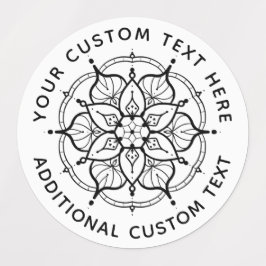 Étiquettes Mandala Black and White label