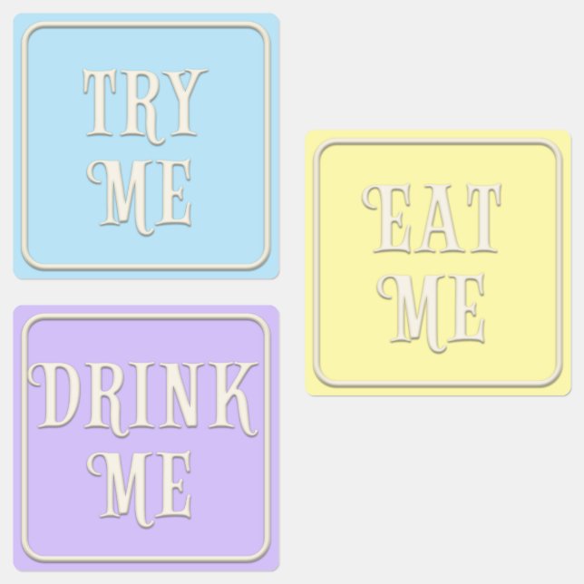Étiquettes "Mange-Moi, Bois-Moi, Essaie-Moi" Wonderland Tea P (Groupe)