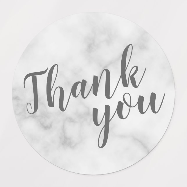 Étiquettes Marbre blanc moderne  Mariage Merci (Design 1)