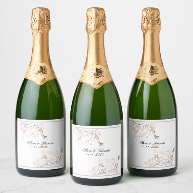 Étiquettes mariage de vin mousseux (Bouteilles)