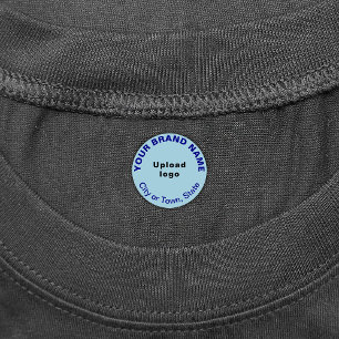 Étiquettes Marque d'affaires sur des vêtements ronds bleu cla