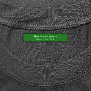 Étiquettes Marque d'affaires sur le rectangle vert fer sur Ét