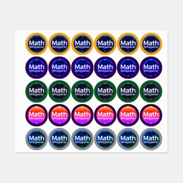 Étiquettes Math Enseignant Math Whisperer (Feuille)