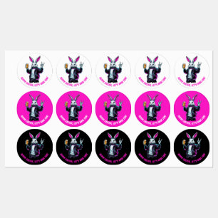 Étiquettes Mauvais Lapin De Pâques ! Pâques chanceuses, amuso