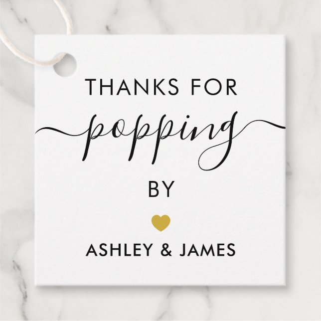 Étiquettes Merci d'être passé, Or de Mariage (Devant)