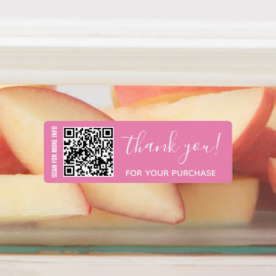 Étiquettes Merci pour l'achat de code QR personnalisé rose
