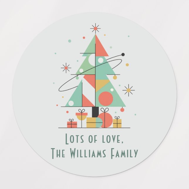 Étiquettes Mid-Century Merry Christmas  (Design 1)