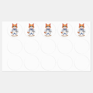 Étiquettes Mignon Chat Vétérinaire "Je suis un Vétérinaire" D