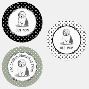 Étiquettes Mignonne chien OES Maman Vieux anglais Sheepdog Ma