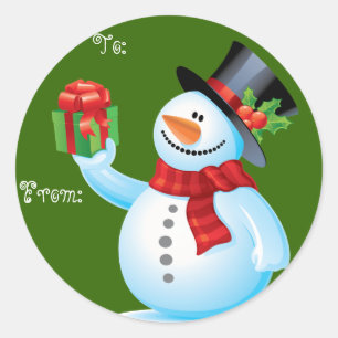Étiquettes mignonnes de cadeau de Noël de bonhom