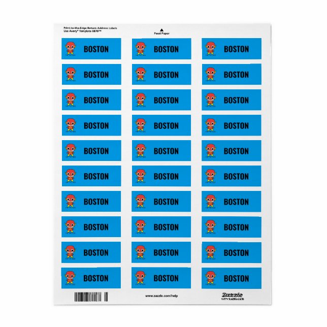 Étiquettes Mini Flash Personnalisés pour enfants (Feuille entière)