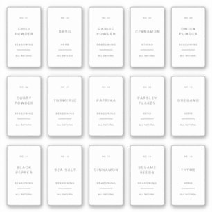 Étiquettes minimales pour pots d'épices Autocollan