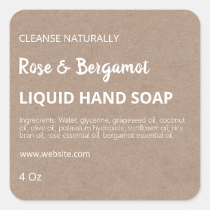Étiquettes minimalistes de savon à main liquide