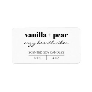 Étiquettes minimalistes parfumés de bougie de soja