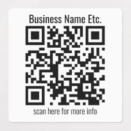 Étiquettes Modifiable instantanément QR Code & Business Name