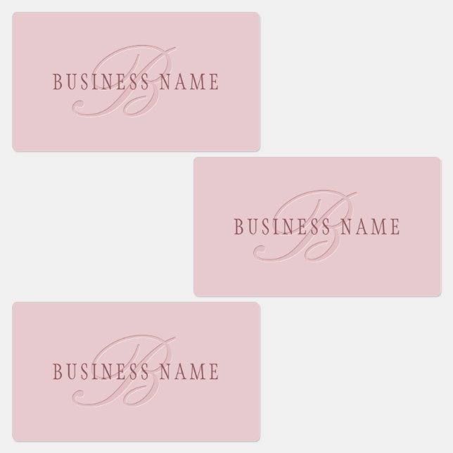 Étiquettes Monogramme élégant | Or Rose (Groupe)