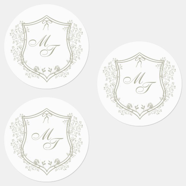 Étiquettes Monogramme mariage (Groupe)