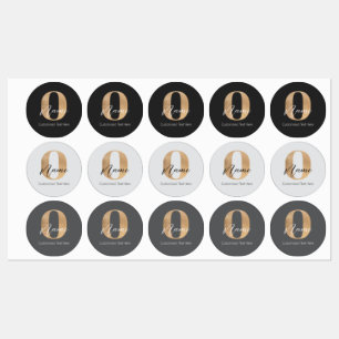 Étiquettes Monogramme moderne O & Nom initial Personnalisé