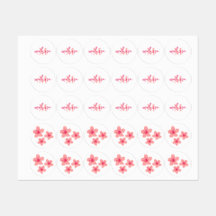 monogramme personnalisé Pink Sakura blue tartan