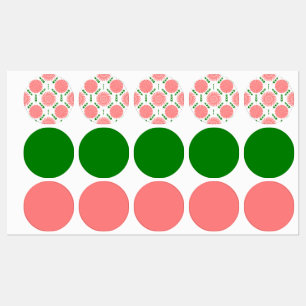 Étiquettes motif à fleurs roses