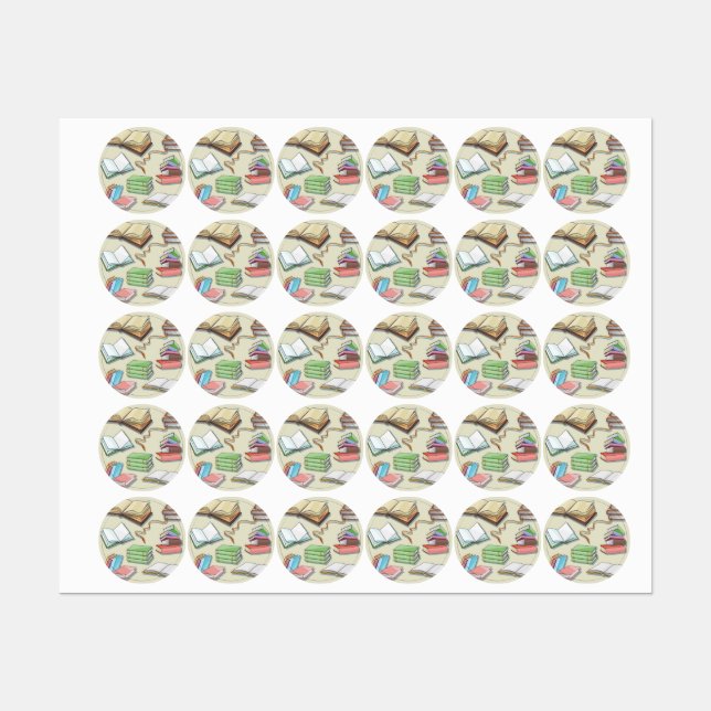 Étiquettes Motif de livre (Feuille)
