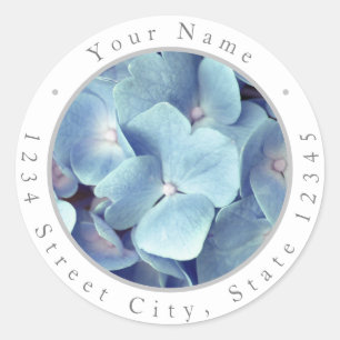 Étiquettes Motif doux Blue Hydrangea