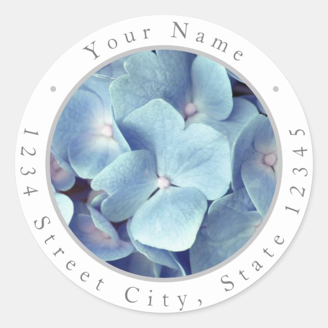 Étiquettes Motif doux Blue Hydrangea (Devant)