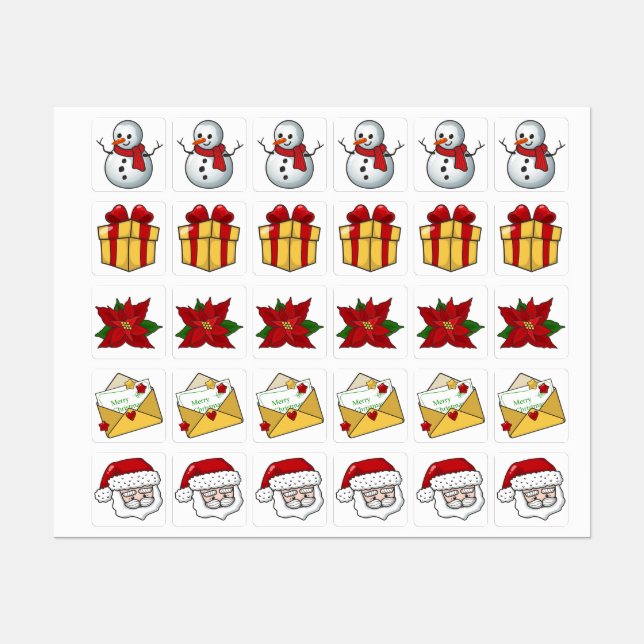 Étiquettes Noël (Feuille)