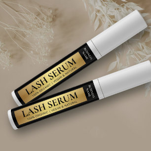 Étiquettes Noir et Or Lash Serum Mascara Tube cosmétique