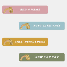 Étiquettes Nom arc-en-ciel de Boho clair