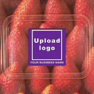 Étiquettes Nom commercial et logo sur adhésif Carré violet