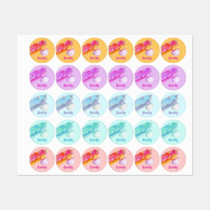 Étiquettes Nom de la fille whimsical pony cheval art enfants