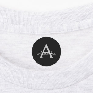 Étiquettes Nom du monogramme de la fillette de script moderne