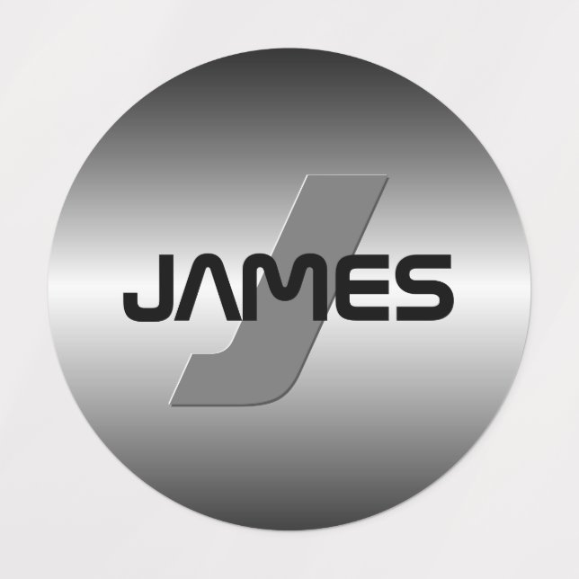 Étiquettes Nom et monogramme personnalisables du cool (Design 1)