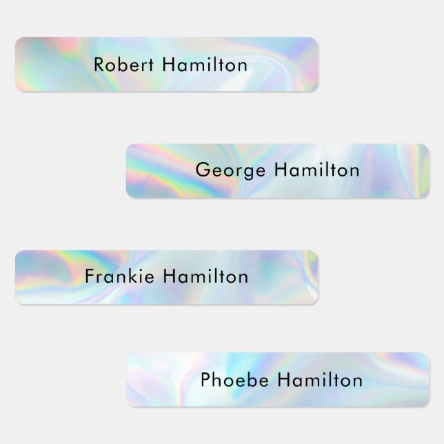 Étiquettes Nom holographique étanche pour les enfants de l'éc (Groupe)