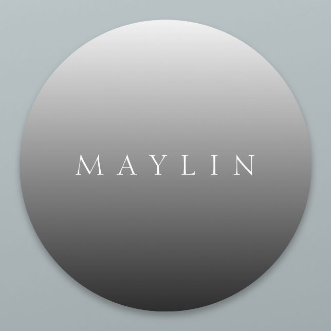 Étiquettes Nom ou mot classique | Gris dégradé (Créateur téléchargé)