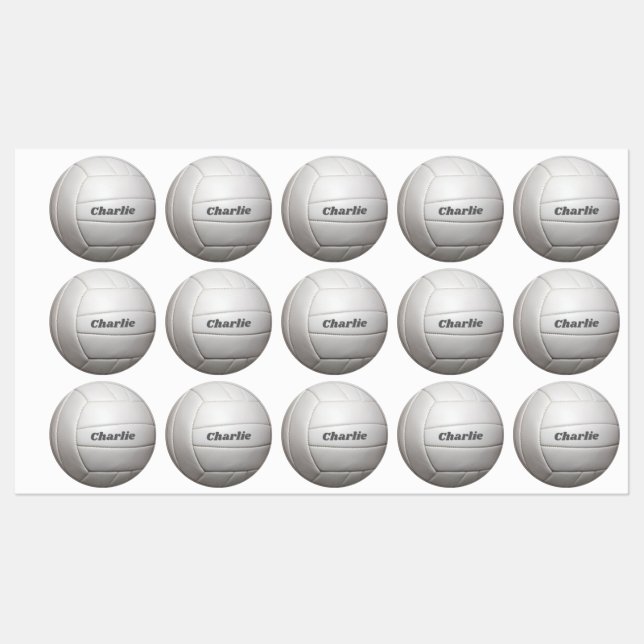 Étiquettes Nom personnalisé Volleyball (Feuille)