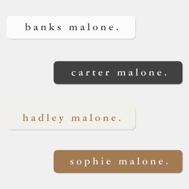 Étiquettes Nom simple Boho Rainbow Waterproof (Groupe)