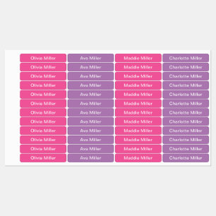 Étiquettes nominatives rose violet pour colonie de