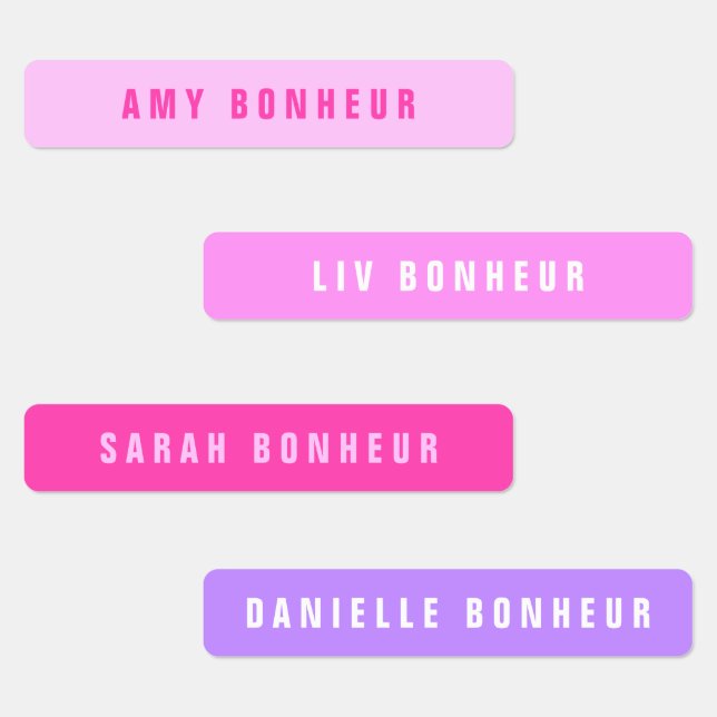 Étiquettes Noms de recherche modernes | Fer rose et violet (Groupe)