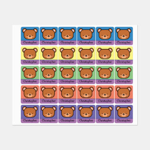 Étiquettes Nounours ours en peluche personnalisé