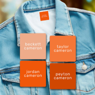 Étiquettes Orange Kids Nom Fer Sur Vêtements