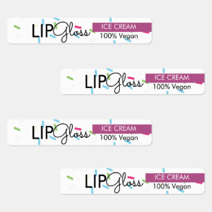 Étiquettes Paillettes de packaging pour gloss à lèvres modern