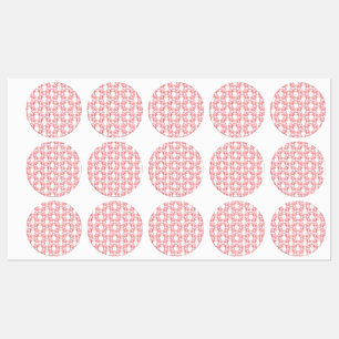 Étiquettes Papier d'emballage rouge et rose avec une répétiti