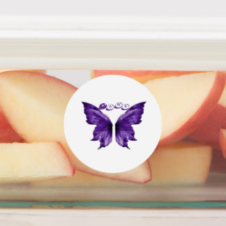 Étiquettes Papillon Violet Éthéré Die-Cut Esthétique
